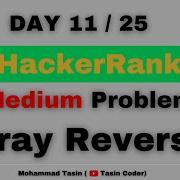 Array Reversal In C HackerRank Tasin Coder Hackerrank Day11