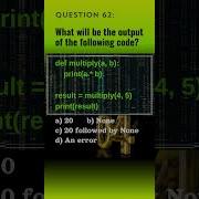 Python Qn 62 Python Questions And Answers Tech NS Arena Programmingquiz