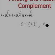 Finding The Relative Complement
