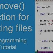 Remove Function For Deleting Files C Programming Tutorial