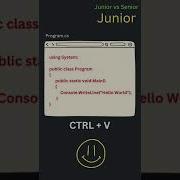 Junior Vs Senior Developer Coding A Hello World Shorts