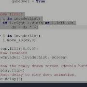 Simple Movement For Space Invaders Part 2 Python