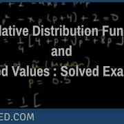 Cumulative Distribution Functions And Expected Values Solved Example 4