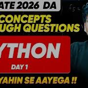 Python For GATE 2026 DA Day 1 Concepts Through Questions Most Expected Questions