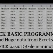 PICK BASIC Programming Upload Data To DBfile From Excel Sheet Mass Update From Excel