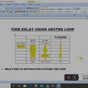 TIME DELAY USING NESTED LOOP IN 8085