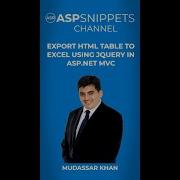 Export HTML Table To Excel Using JQuery In ASP Net MVC