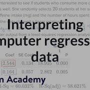 Interpreting Computer Regression Data AP Statistics Khan Academy