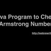 Armstrong Number In Java