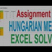 Assignment Model Excel Solver Hungarian Method Excel Solver Operations Research
