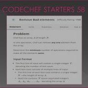 CODECHEF Starters 58 Contest Remove Bad Elements Problem Explanation With Solution In Tamil