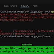 Can T Run The Code Npm Install In Visual Studio Code Running Scripts Is Disabled On This System