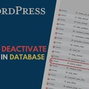 WordPress How To Deactivate Plugins In The Database PhpMyAdmin