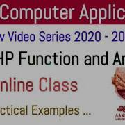 12th Computer Application Chapter 5 PHP Function And Array Online Class Aakkam Asma