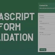 JavaScript Form Validation How To Validate A Contact Us Form
