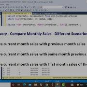 SQL Query Compare Monthly Sales With Previous Month Same Month Previous Year First Month Of Year
