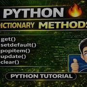 Python Dictionary Methods Explained Get Setdefault Popitem Update Clear L 5 1