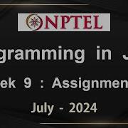 NPTEL Programming In Java Week 9 Assignment 9 Answers Solution Quiz 2024 July