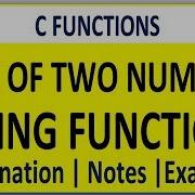 Sum Of Two Numbers Using Function In C Programming