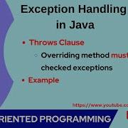 55 Method Overriding With Throws Clause For Exception Handling In Java