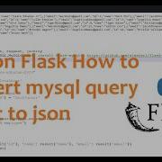 Python Flask How To Convert Mysql Query Result To Json