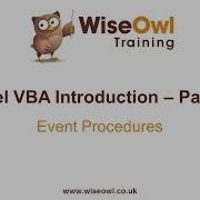 Excel VBA Introduction Part 20 1 Event Procedures