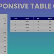 Responsive Table Using HTML And Css