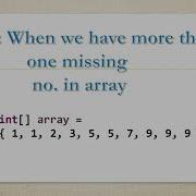 Single Multiple Missing Number In Array