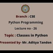 Python Programming Classes In Python AKTU Digital Education