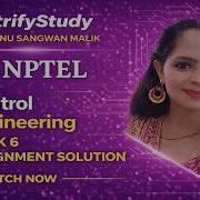 Control Engineering NPTEL Week 6 Assignment Solution