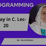 3D Array In C Lec 17