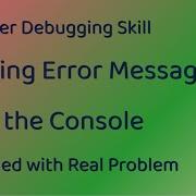 Reading Error Message Basic Debugging Skill