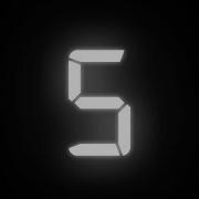 5 Seconds Countdown Timer V2 No Sound Digital Stomp Effect White Black Background 4K