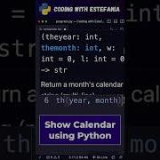 Print A Calendar In Python With Only 4 LINES Of Code Shorts Python