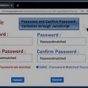 How To Validate Password And Confirm Password Through JavaScript