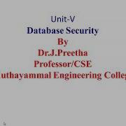 DBMS UNIT 5 Database Security 1