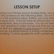 Primary Source Analysis Introduction