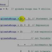 Java Expressions In Somali