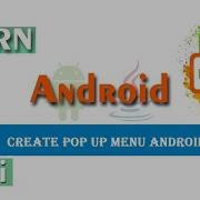 How To Create PopUp Menu Android 2020 Android Studio