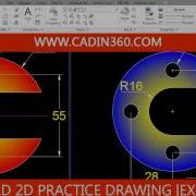 AUTOCAD 2D PRACTICE DRAWING EXERCISE 2 BASIC TUTORIAL FOR BEGINNERS