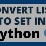 Convert List To Set In Python Tutorial