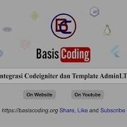 Tutorial Integrasi Codeigniter Dan Template AdminLTE 3