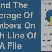 Find The Average Of Numbers On Each Line Of A File Python Example