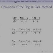 Regula Falsi False Position Method With Example
