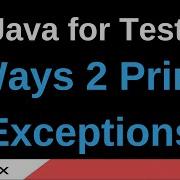 Java For Testers Part 192 Printing Exception Details In Different Ways