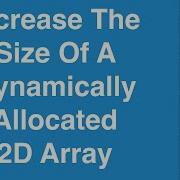 Increase The Size Of A Dynamically Allocated 2D Array C Programming Tutorial