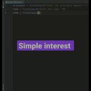 Python Program To Simple Interest