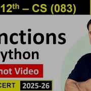 One Shot CH 3 Working With Functions In Python Class 12 Computer Science 083 CBSE NCERT RBSE
