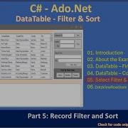 DataTable Filter Sort Part 5 Filter And Sort Exprerssions Ado Net Tutorial 068