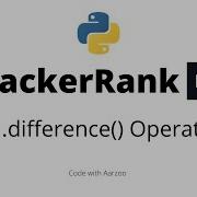 Set Difference Operation HackerRank Solution